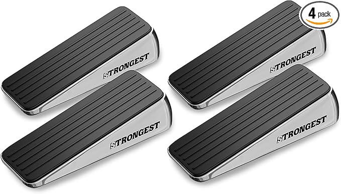 Stoppers for Bottom of Door – Heavy Duty Metal Rubber Door Stopper, Non-Slip by STRONGESTHOME