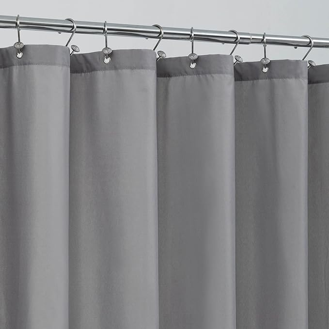 ALYVIA SPRING Extra Long Waterproof Fabric Shower Curtain Liner Grey by ALYVIASPRING
