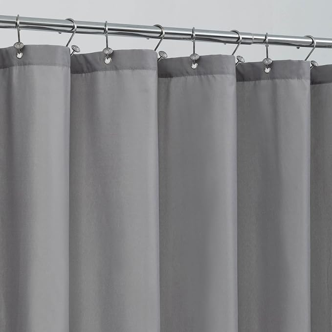 ALYVIA SPRING 72x96 Extra Long Waterproof Fabric Shower Curtain Liner Grey by ALYVIASPRING