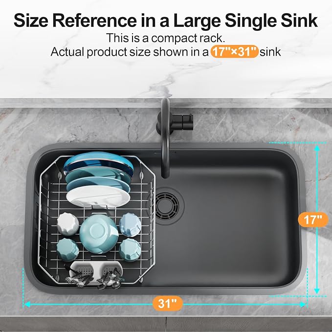 GSlife Small in Sink Dish Drying Rack - Image 8
