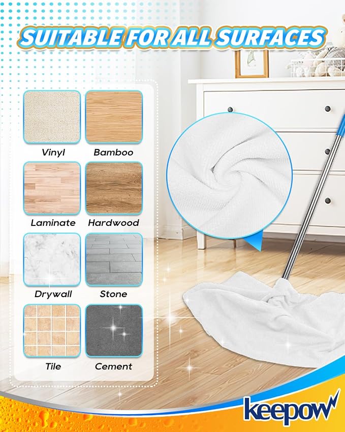KEEPOW 4 Pack Floor Mop Towel for Floor Cleaning, Cuban Mop Cloth, Highly - Image 7