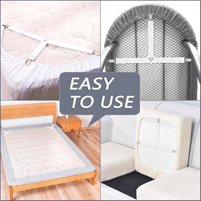Bed Sheet Holder Straps, Heavy Duty Non Slip Sheet Clips, Fitted Sheet Holders - Image 6