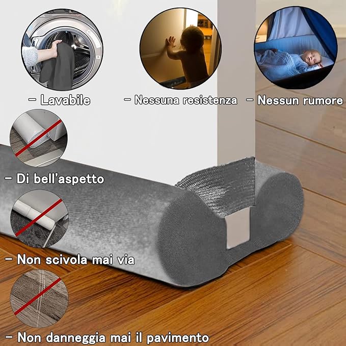 BKSAI Door Draft Stopper for Doors 31-39" No Adhesive Draft Stopper for Bottom - Image 6