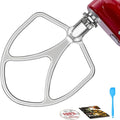 316 Stainless Steel 6qt Flat Beater Fits Kitchenaid 5QT Bowl-Lift Mixers, 100% Polished Smooth Uncoated,Thoroughly Mixing&Stable Operation with 0% Residue, Dishwasher Safe, Durability, Spatula&Recipes