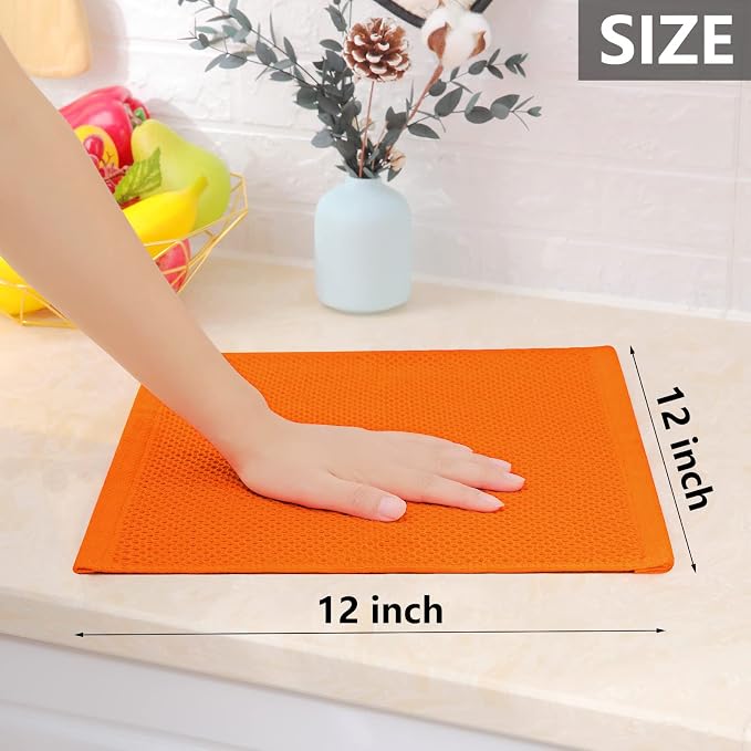 Homaxy 100% Cotton Waffle Weave Kitchen Dish Cloths 6-Pack, Ultra Soft - Image 5