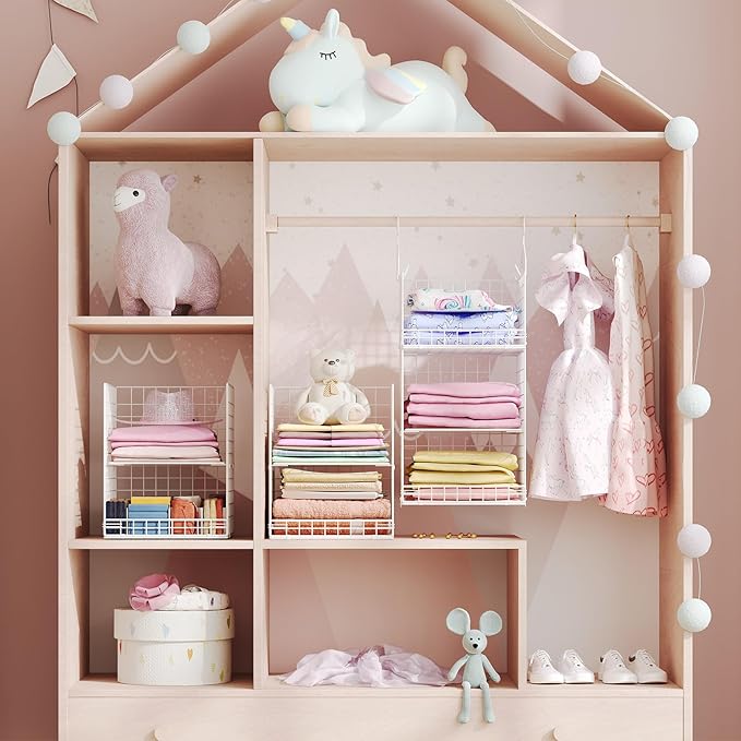 Yuyetuyo 5 Tier Hanging Closet Organizer Separable Hanging Closet Shelves - Image 2