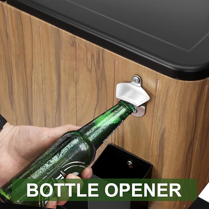 EDOSTORY 80 Quart Rolling Ice Chest Cooler Cart,Patio Backyard Party Drink Beverage Bar Stand Up Cooler Trolley with Ice Scoop