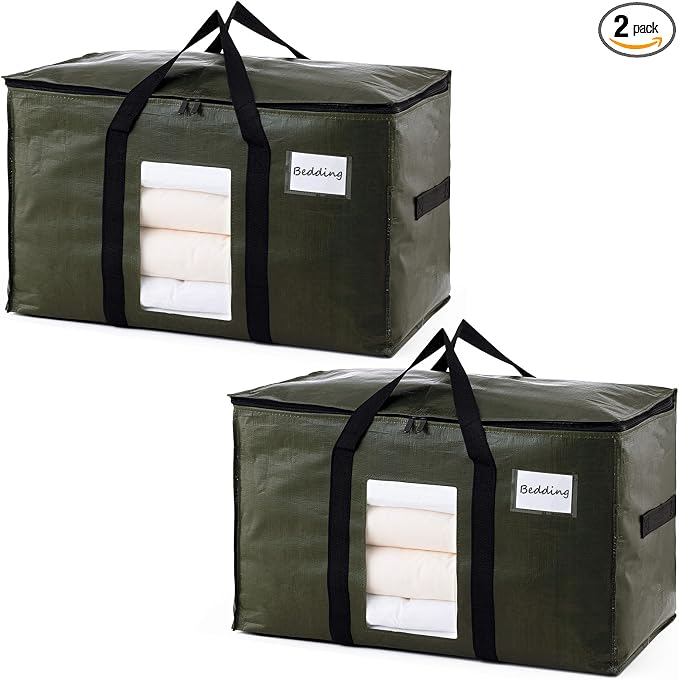 TAILI 2 Pack Green Extra Large Moving Bags, Storage Bag by TAILI