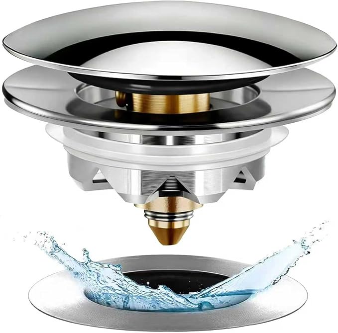 Anlige Bathtub Drain Stopper, Pop Up Tub Stopper and Cover, Bottom by Anlige