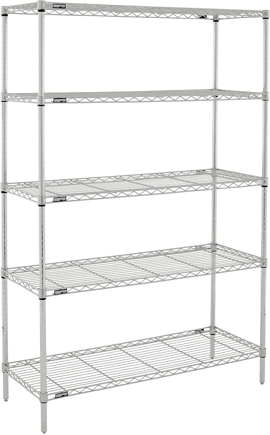 Metro Professional's Choice Commercial-Grade NSFShelving Unit - Multipurpose Adjustable Wire Shelf for Home, Garage, Kitchen and More - 5 Shelves, 18" W x 48" L x 74" H - Chrome