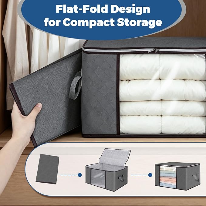 Pterying 8 Pack 16 Gallon Clothes and Blanket Storage Bags - Image 5