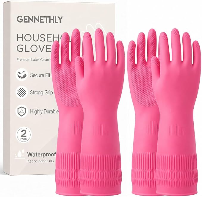 Rubber Dishwashing Gloves, Reusable Cleaning Dish Gloves by Unknown