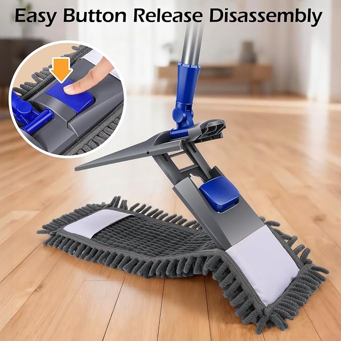 Microfiber Mop for Floor Cleaning, Flat Dust Mop for Home and Kitchen - Image 2