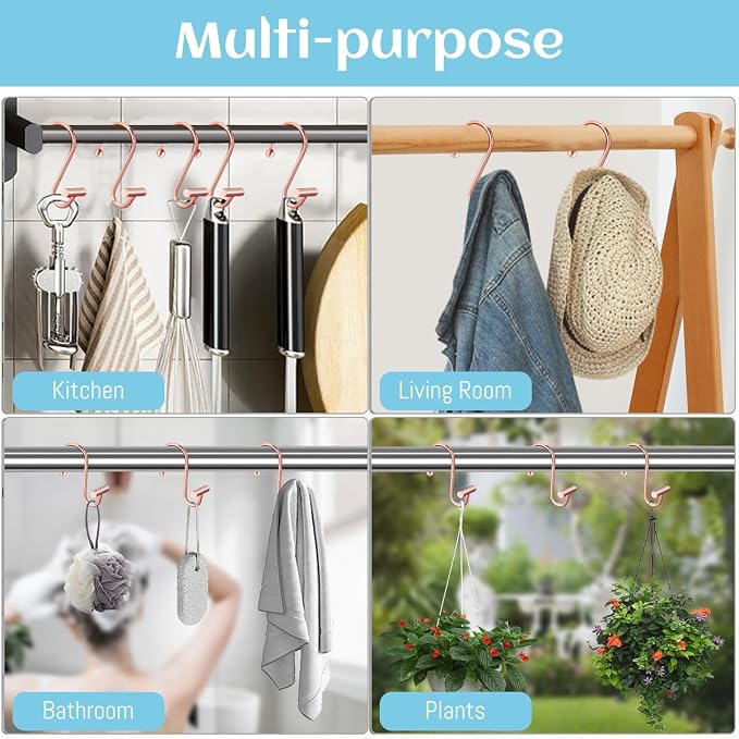 Gracelife Shower Curtain Hooks, T-Bar Decorative Hooks Hangers - Image 6