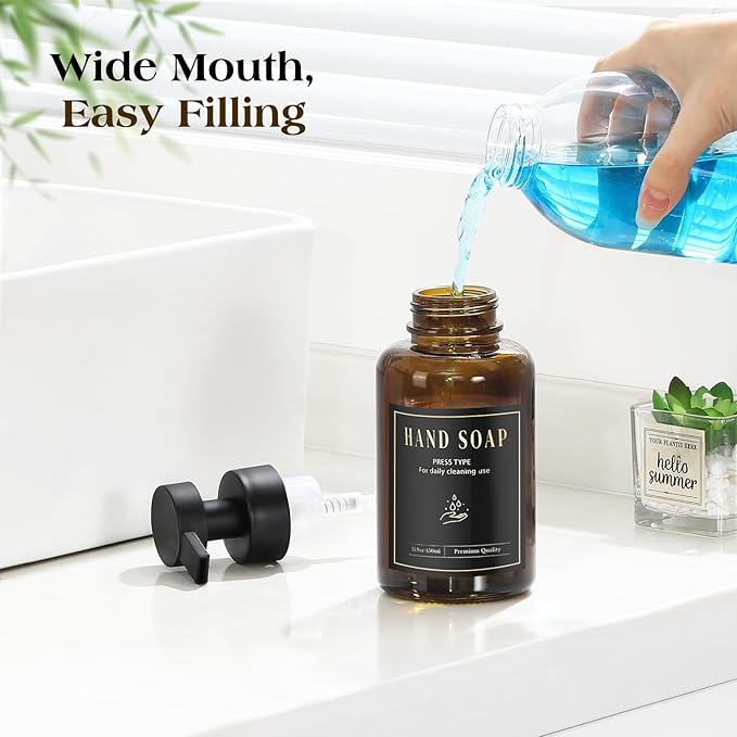 Luxspire Glass Foaming Soap Dispenser 15oz Hand Soap Bottle, 1 Pack | Anti-drip - Image 4