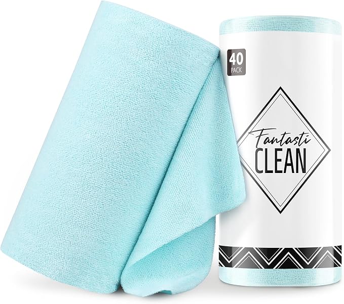 Fantasticlean Microfiber Cleaning Cloth Roll- 40 Sheets, Tear-away Microfiber by Fantasticlean
