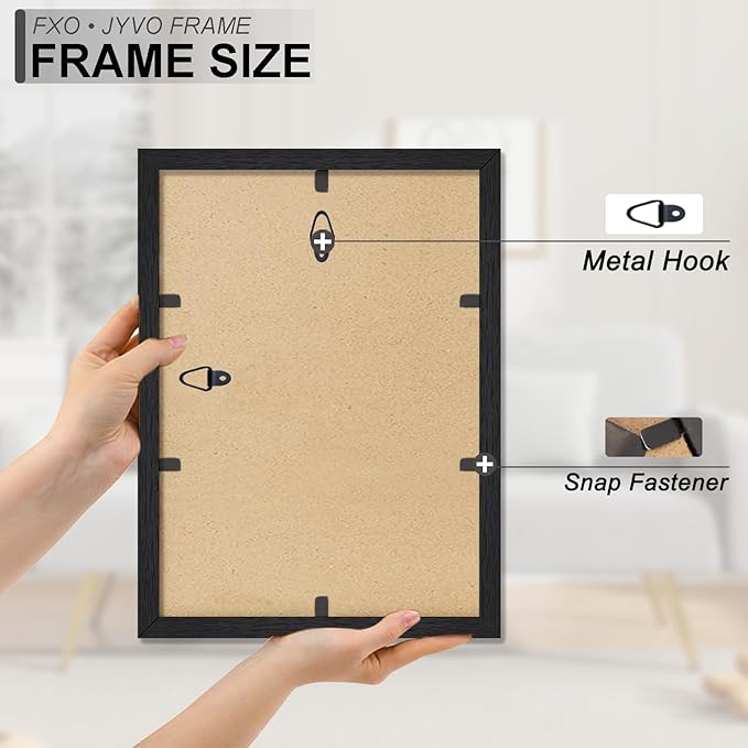 Engineered Wood 10x15 Picture Frame Set of 6, Black Frame for 10 x 15 Inch Picture Poster Photo, Light Weight 10 by 15 Frame with Wood-grain for Wall - 6 Pack/Black/10 x15