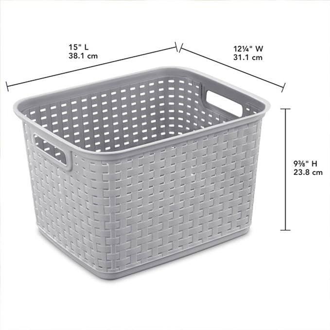 Sterilite Tall Weave Basket Bin - Image 2