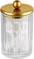 SheeChung 1 Pack Gold Ribbed Glass Qtip Holder by SheeChung