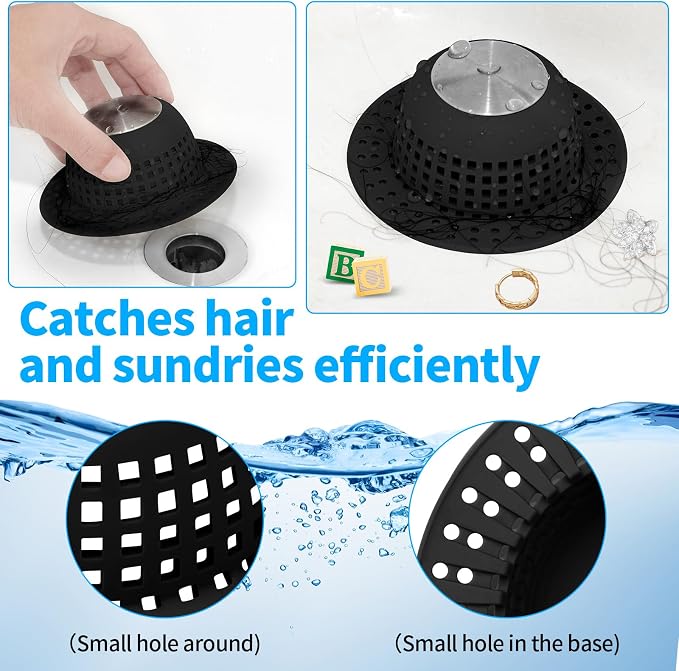 Aluvor Shower Drain Hair Catcher Bathtub Drain Cover Sink Drain Protector | - Image 6