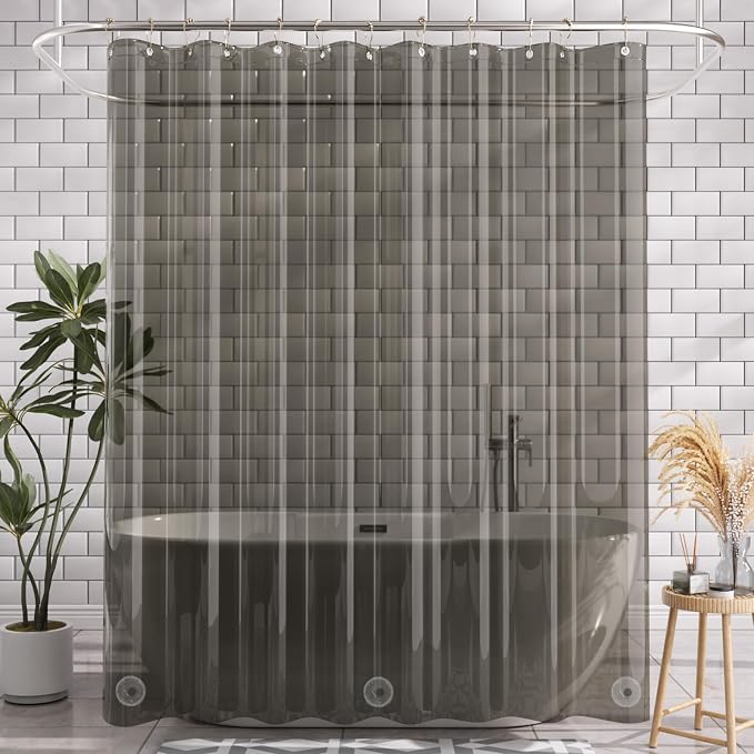 AmazerBath Transparent Black Shower Curtain Liner, 72x72 Shower Liner, - Image 9