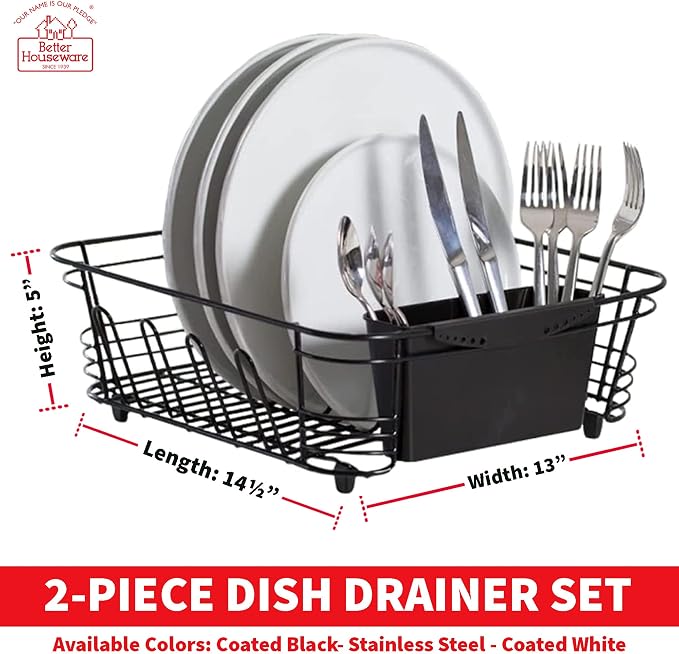 Better Houseware in-Sink Dish Drying Rack, Coated Steel, 14.5 x 13 x 5 Inch - Image 5