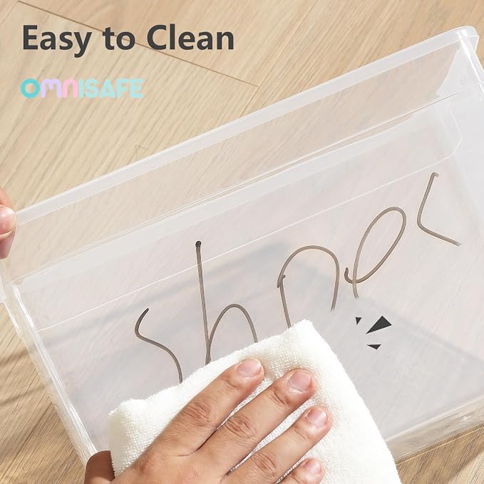 Stackable Plastic Storage Shoebox, BPA-Free Nestable Container - Image 5