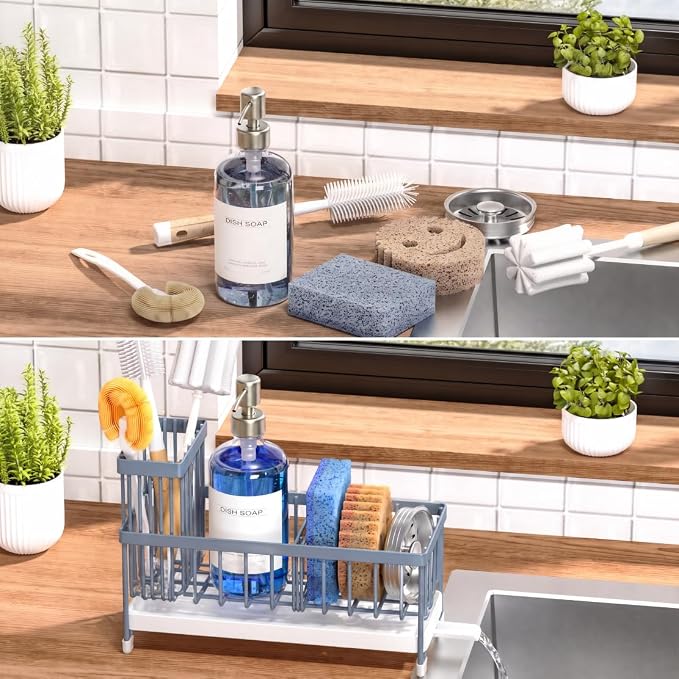 Cisily Sponge Holder for Kitchen Sink, Sink Caddy Organizer - Image 6