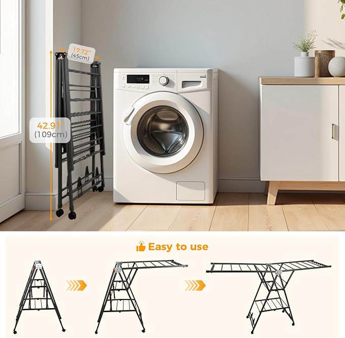 Clothes Rack, 3-Tier Drying Hanger, - Image 3