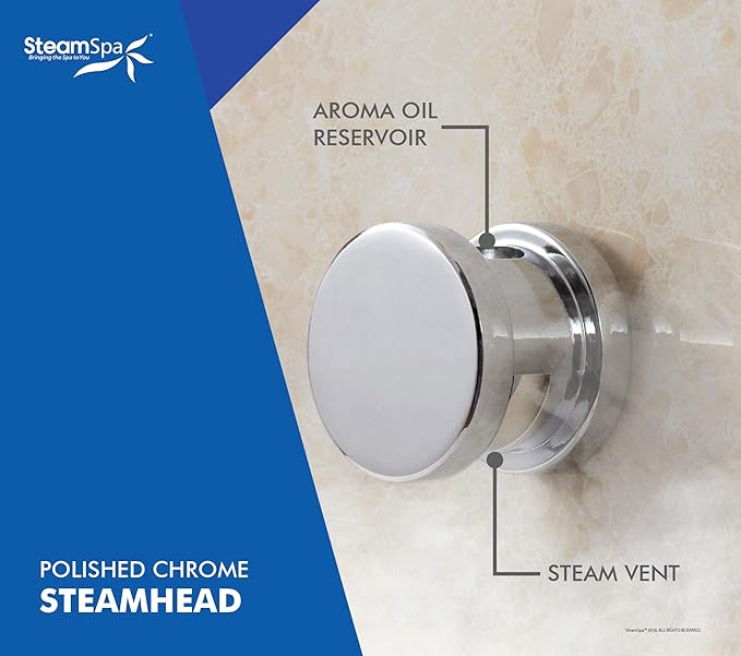 SteamSpa 6kW Steam Sauna Generator Premium Bundle 240V Steam Generator with Touch Pad Control, Steamheads, Pressure Relief Valve, Built-in Auto Drain and Plumber Quick Install Kit PRT600CH-A
