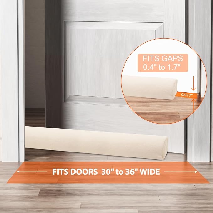 GDHOMM Door Draft Stopper for Bottom of Door, Adjustable Door Sweep Door Draft - Image 3