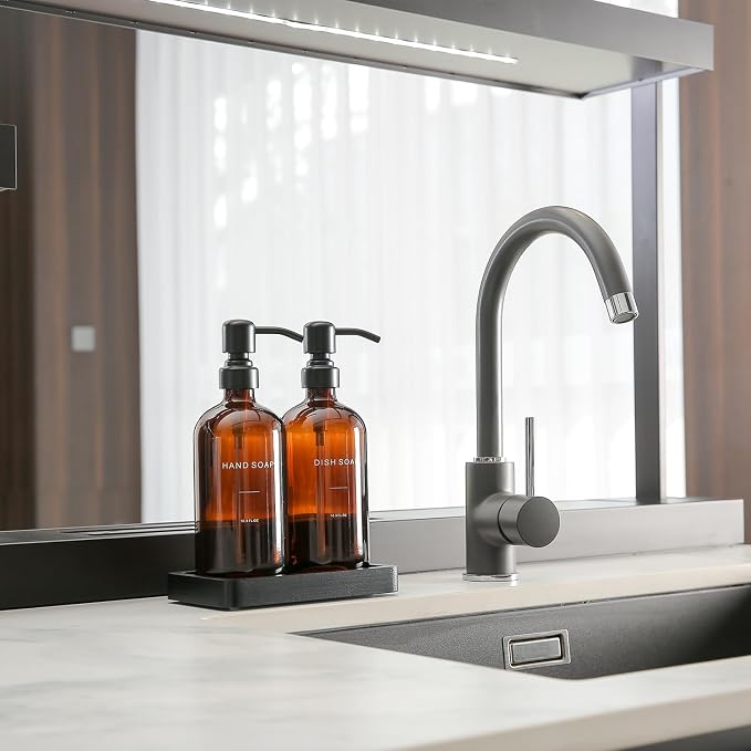 Prus Waso Amber Soap Dispenser Set | Soap Dispenser - Image 2