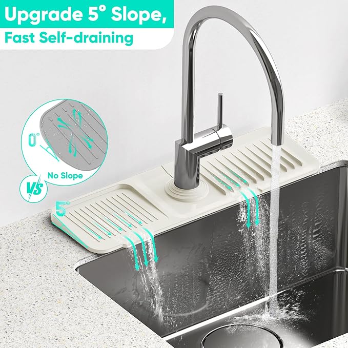17.7inch Faucet Mat for Kitchen Sink Faucet Mat Kitchen Sink Splash Guard - Image 2