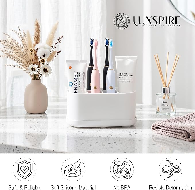 Luxspire Toothbrush Holders for Bathrooms, 5 Slots, Toothbrush Holder - Image 6