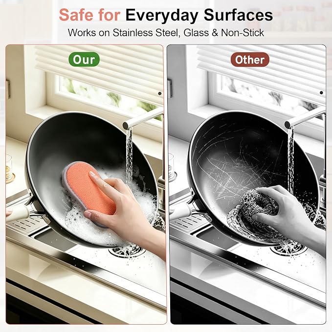 Kitchen Sponges for Washing Dishes, 1 Inch Thick Dual-Sided Dish Sponge | Non - Image 5