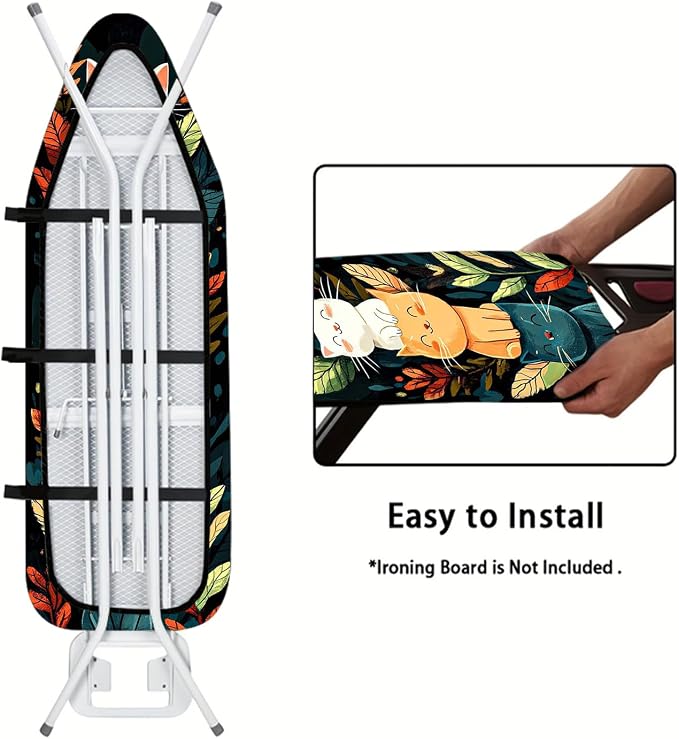 Nuxovilar Stacked Cats Leaves Ironing Board Cover 15x54 Polyester - Image 5