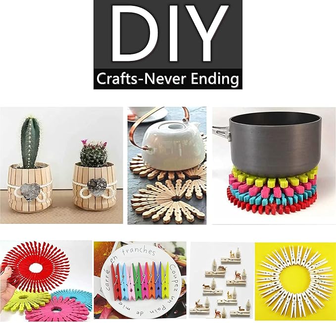 500pcs Large Wooden Clothespins - Image 3