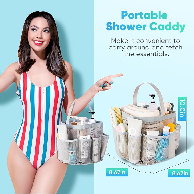 EUDELE 2 Pack Mesh Shower Caddy Portable - Image 4