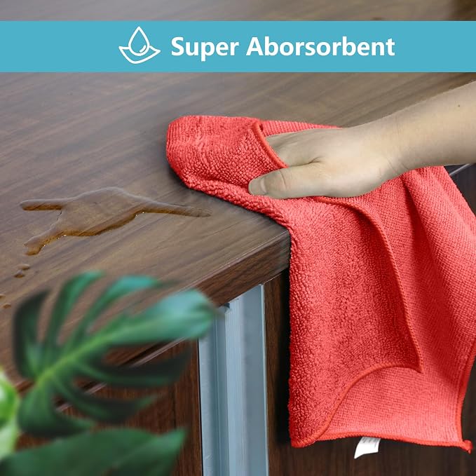 HOMEXCEL 100PK Microfiber Cleaning Cloth, Cleaning Rag - Image 3