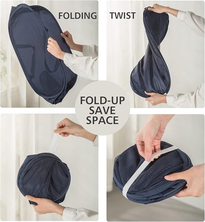 Sturdy Mesh Laundry Hamper Basket Bag, collapsible Pop up - Image 6