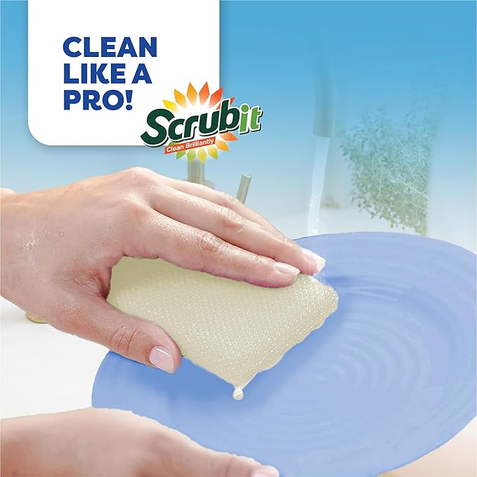 12 Pack Scrub Sponges Kitchen By SCRUBIT, Non-Scratch Cleaning Sponges - Image 6