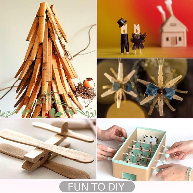 100Pcs Mini Wooden Clothespins, 1.4in Small Clothes pins - Image 7
