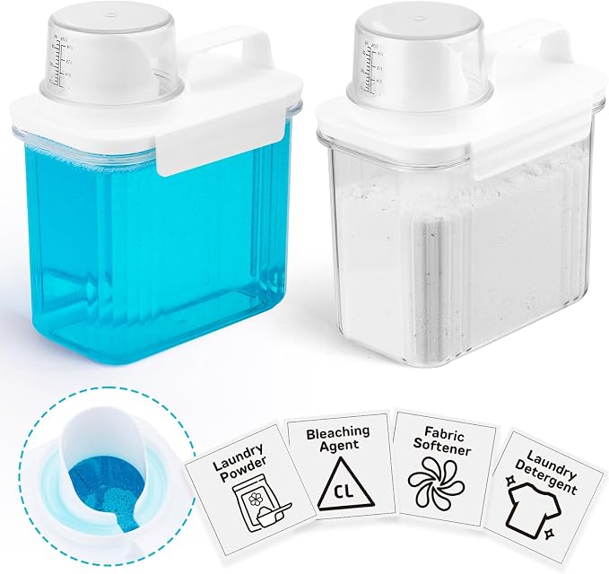 Laundry Detergent Dispenser-2 Pack, 51 oz Detergent Dispenser by BikkiiHomeGoodsWiseChoice