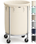 SONGMICS Laundry Basket with Wheels, 29 Gal., Steel Frame, Removable Bag by Unknown
