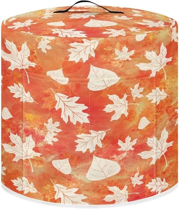 Insulated Pressure Cooker Appliance Cover, Also Fit for Rice Cooker, Air Fryer and Crock Pot, 6 Quart Dust Cover with Pocket for Spoon/Cooking Utensils/Recipes, Washable, Maple Leaf Tie Dye