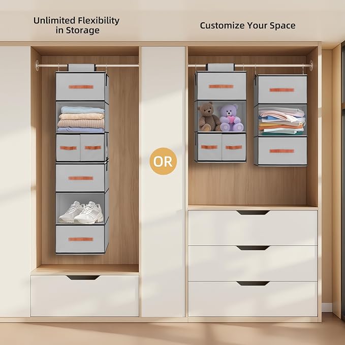 Hanging Closet Organizer 6-Shelf, Upgrade Closet Organizers and Storage - Image 4