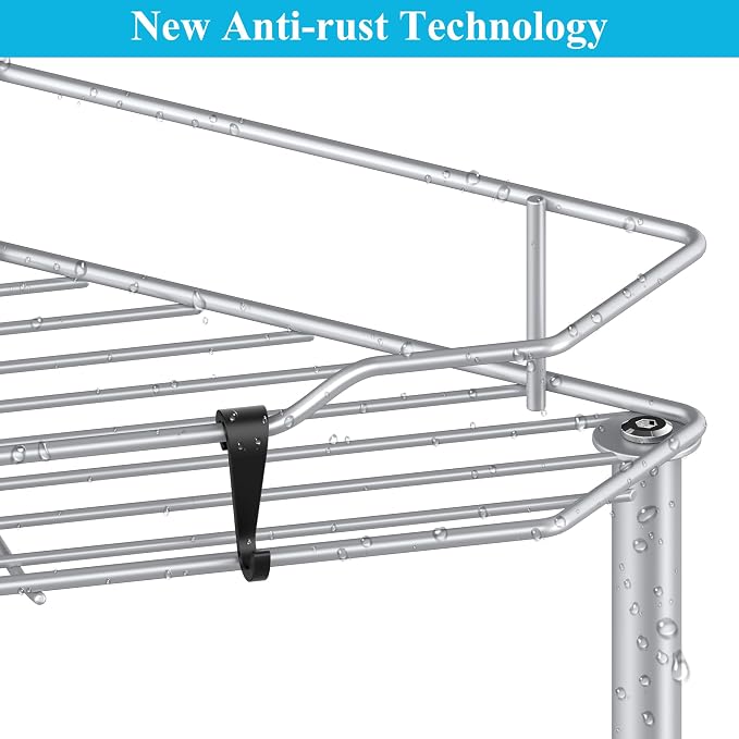 HuggieGems Metal Floor Standing Corner Shower Caddy, 2 Tier - Image 6