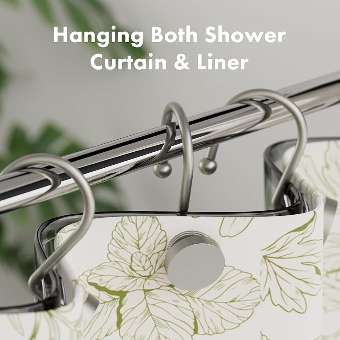 AmazerBath Shower Curtain Hooks, Shower Curtain Rings, Heavy Duty Modern - Image 4