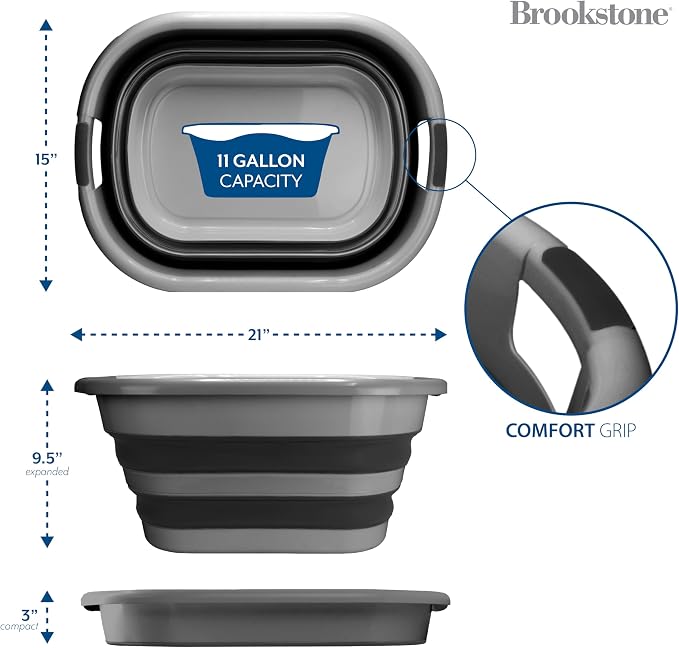 BROOKSTONE Collapsible Laundry Basket Set, Modern Medium Collapsible Basket Set - Image 6