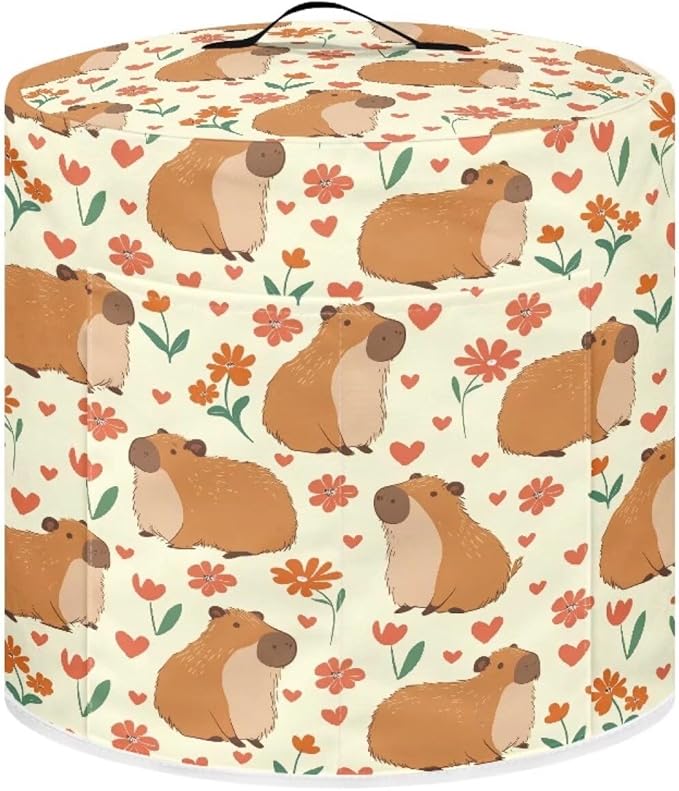 Cute Guinea Pig Print Insulated Pressure Cooker Appliance Cover, Also Fit for Rice Cooker, Air Fryer and Crock Pot, 6 Qt Dust Cover with Pocket for Spoon/Cooking Utensils/Recipes
